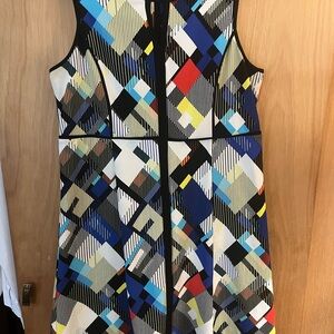 Geometric Patterned Sleeveless Dress